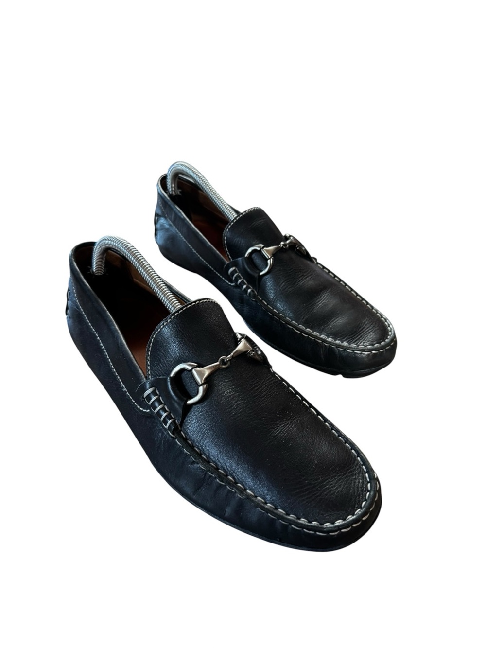 Men’s Peter Millar Size 9 Black Leather Horse Bit Loafers Made in Brazil